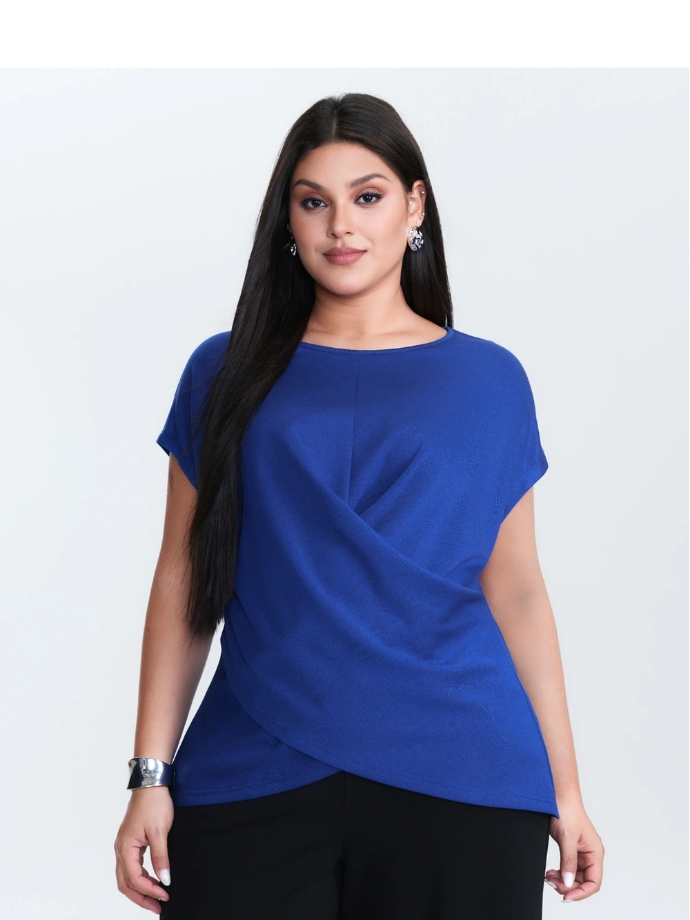 Draped Short Sleeve Top